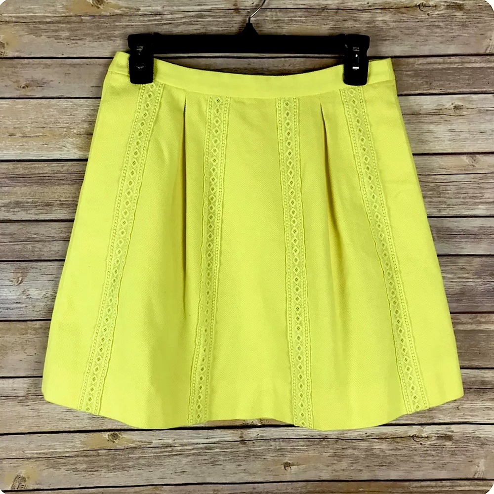 J.crew Cotton Pique Lace Stripe Skirt